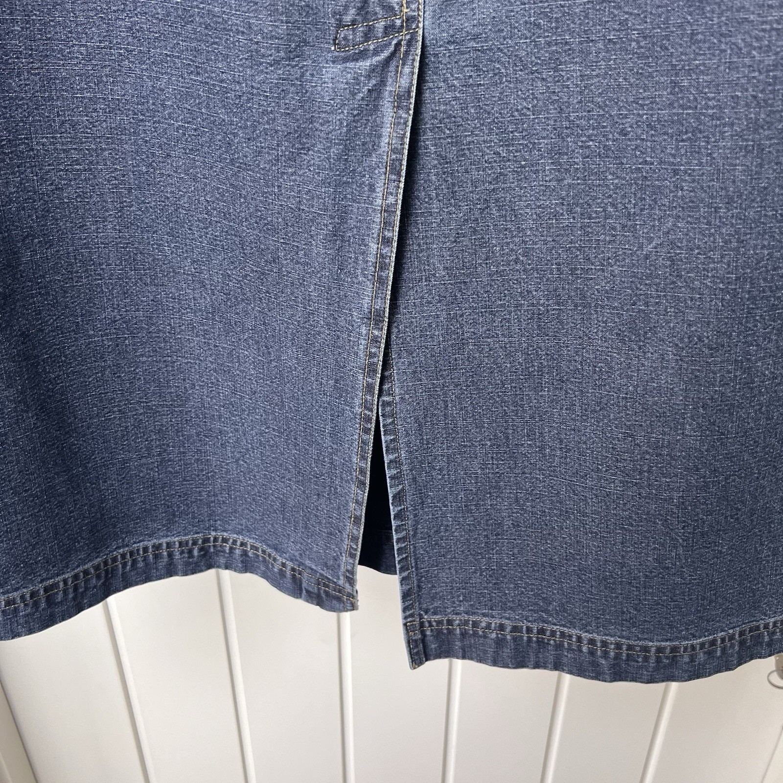 Roman Skirt Women’s UK 18 Blue Denim Straight Midi 100% Cotton Plus Size Y2K