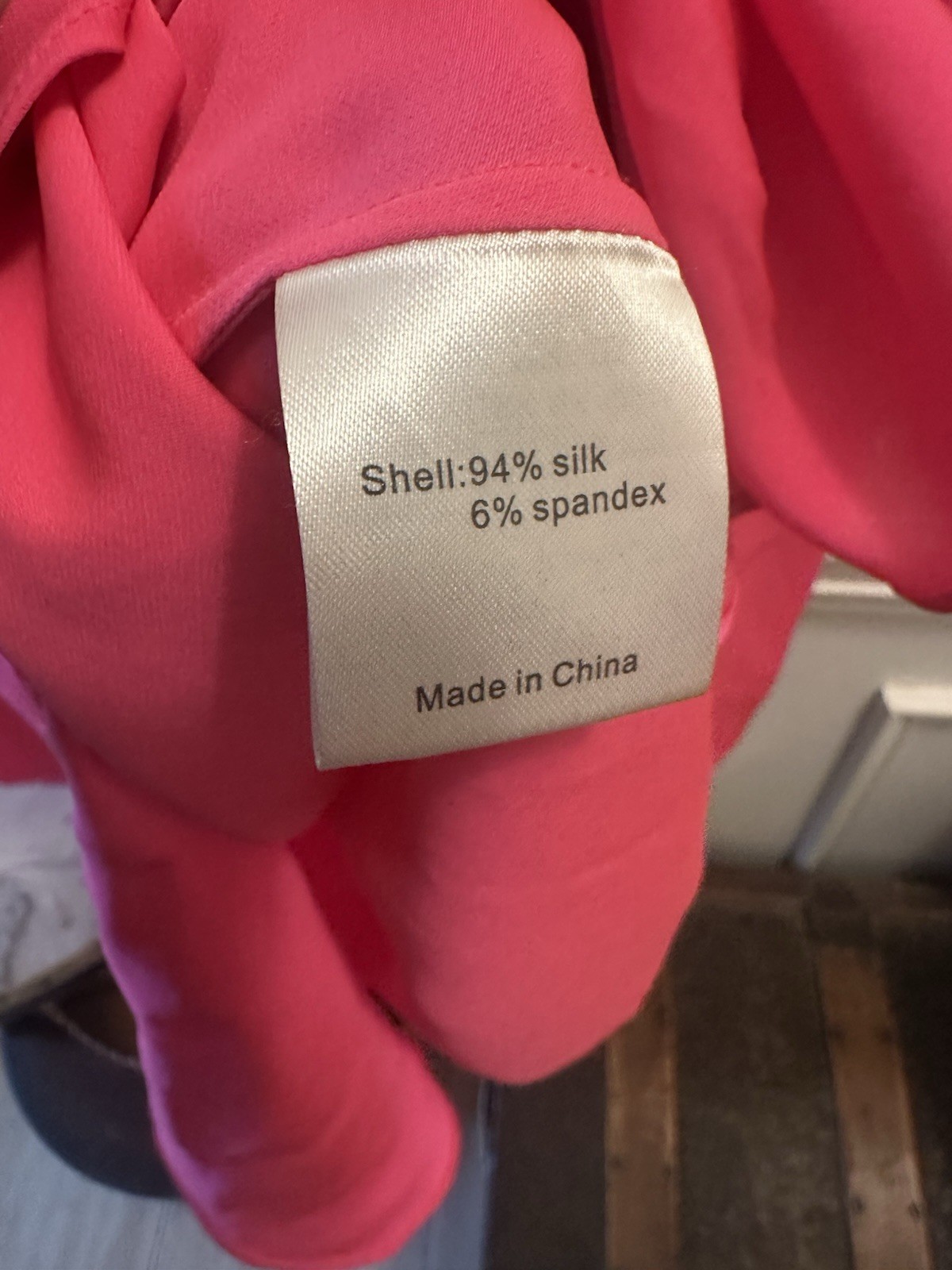 Milly Pink Satin Silk Blend V-Neck Tie Front Long Sleeve Blouse Size 6