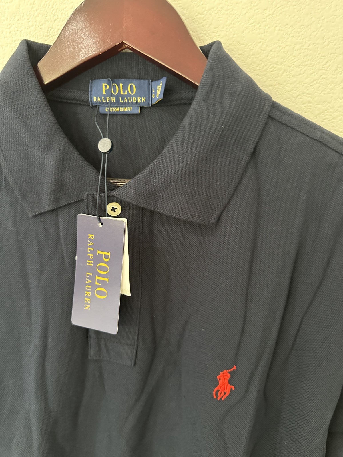 Ralph Lauren Men’s Custom Slim Fit Polo Shirt Navy L Short Sleeve Mesh New