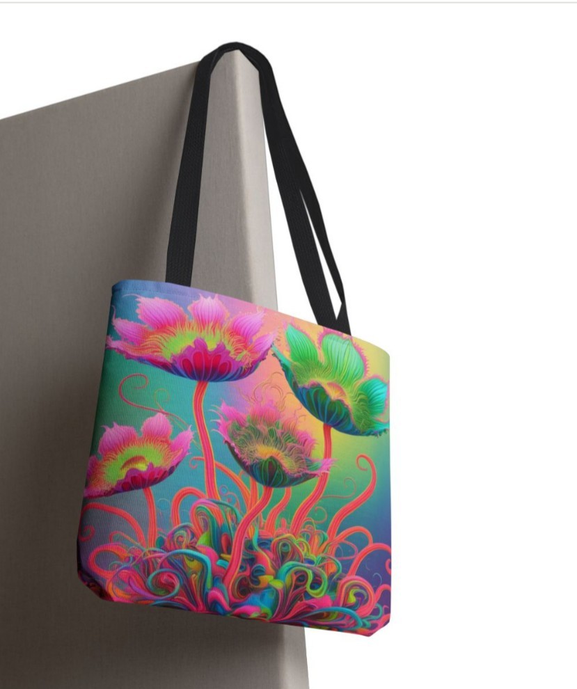 Tote Bag AOP Neon Flower