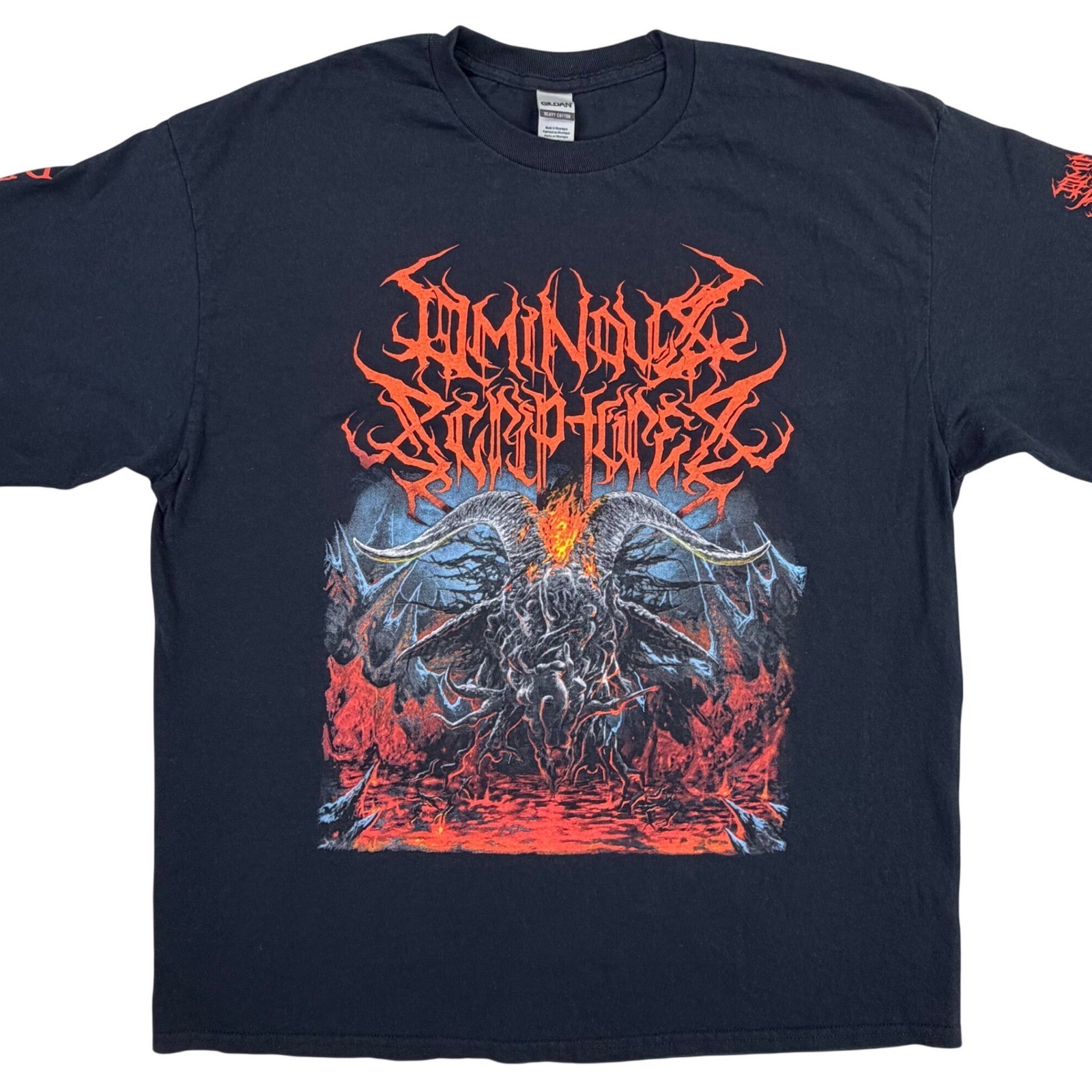 Ominous Scriptures Death Metal Shirt Men XL Black Long Sleeve Demonic Totem I Am