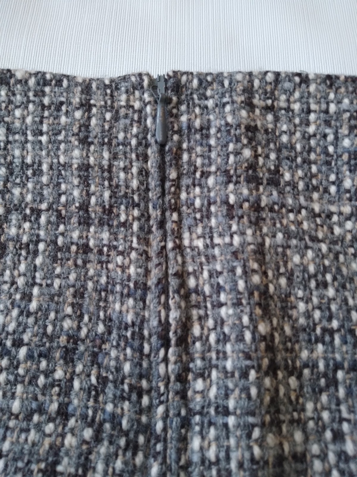 Sisley Gray Fully Lined Tweed Mini Length Wool Blend Skirt Women’s Size 44 US 10