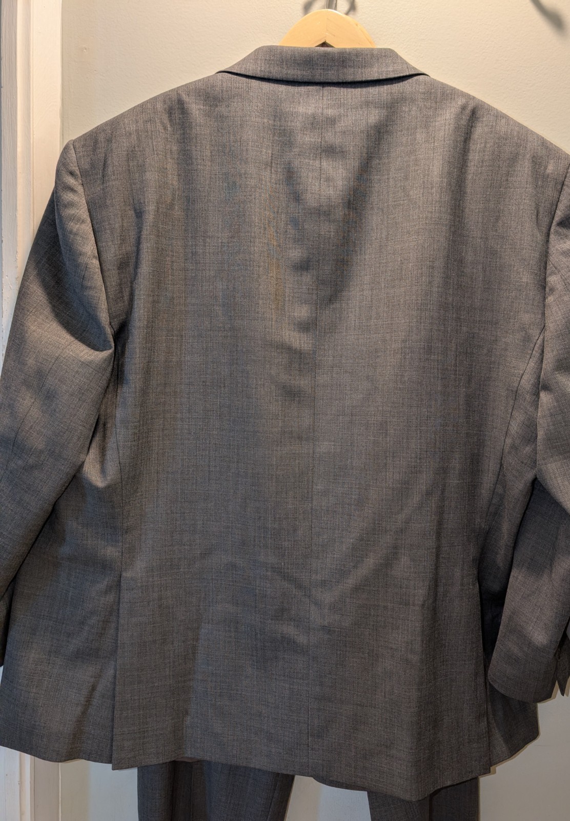 Lauren Ralph Lauren Suit Mens 52R Pant 48×28 Gray Stretch Wool Black Label