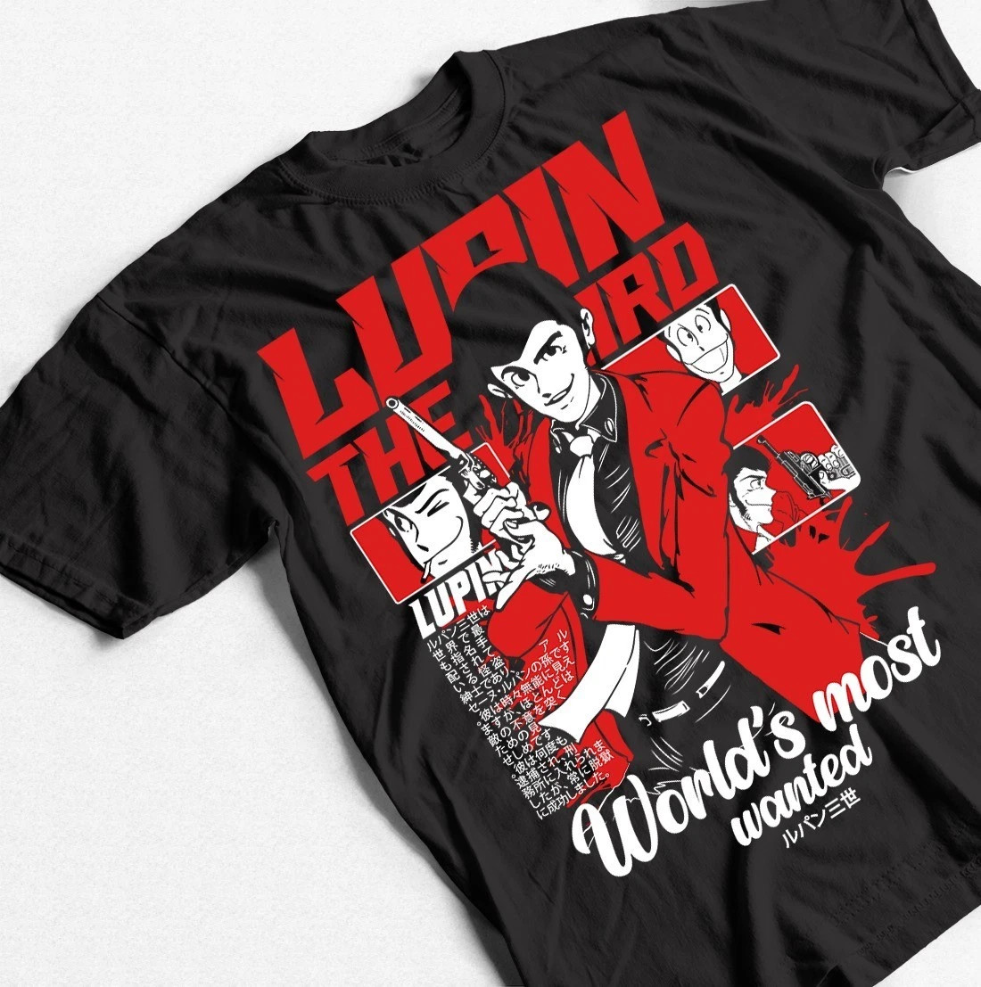 Anime Lupin The Third The World’s Most Wanted Black T-Shirt