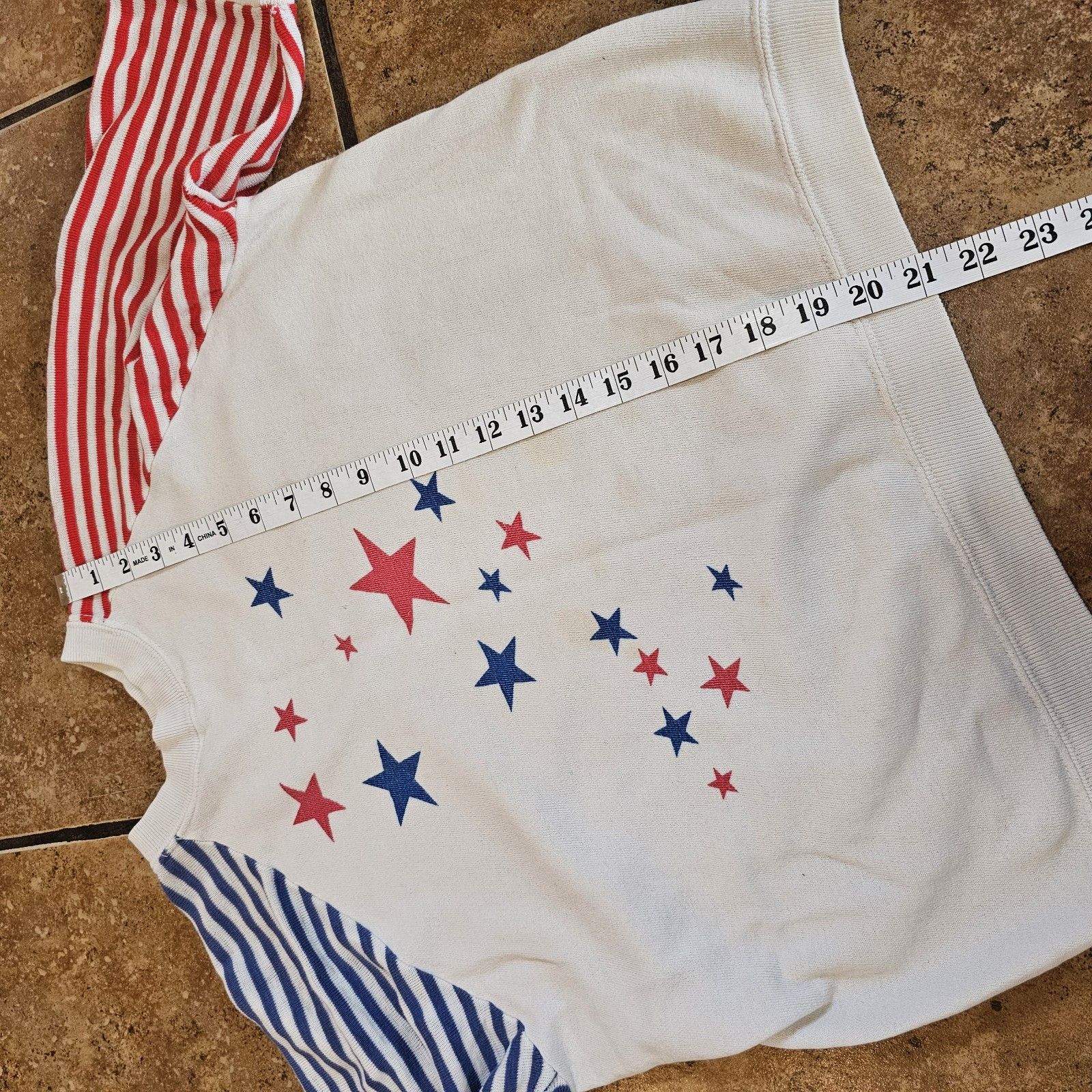 Vintage 60s Sweatshirt Sportswear Of Quality Stars And Stripes Short Sleeve USA