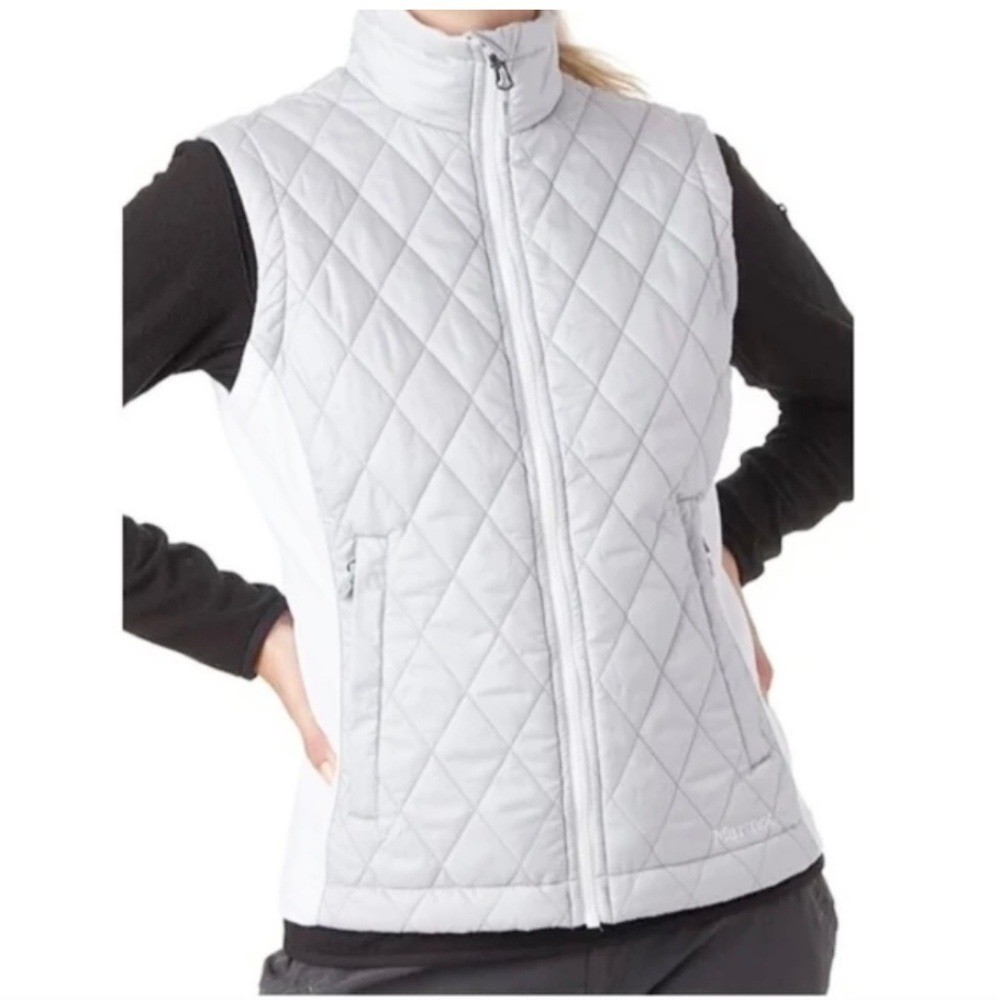 NWT Free Country Ladies Quilted Sherpa Vest Size M Gray